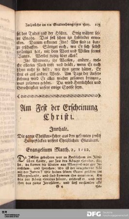 Am Fest der Erscheinung Christi