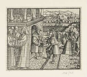 Gleichnis Christi vom Pharisäer und dem Zöllner, aus: Martin Luther, "Hauspostille", Wittenberg 1563.