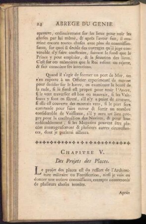 Chapitre V. Des Projets des Places