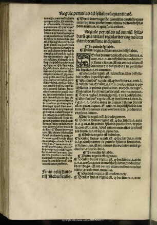 Regule perutiles ad omniu[m] syllabaru[m] quantitate[m] regulariter cognoscendam brevissime incipiunt
