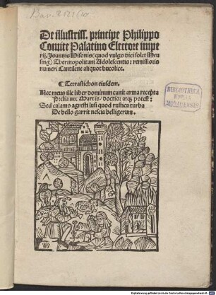 De ill. Princ. Philippo Com. Palatino, Electore imp., remissioris numeri Cantilenae aliquot bucolicae