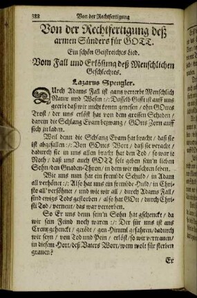 Von der Rechtfertigung deß armen Sünders für Gott.