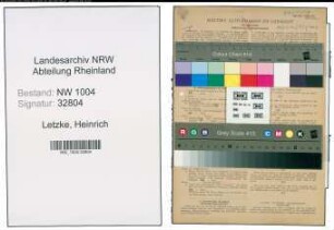 Entnazifizierung Heinrich Letzke , geb. 15.07.1882 (Verw.Angestellter)