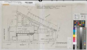 Rüthen (Rüthen) Staatliches Aufbaugymnasium Neubau einer zweibündigen Erweiterung Lageplan 1969 1 : 500 39 x 62 Zeichnung Staatshochbauamt Soest
