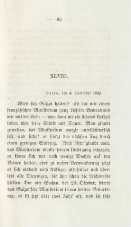 XLVIII. [Stabilität des Ministerium Guizot]