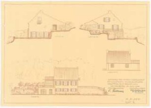 Haus Schlemmer, Heidelberg-Ziegelhausen: (Lichtpause von Inv.Nr. 35539): 4 Ansichten 1:100