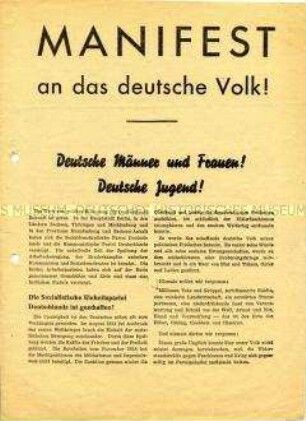 Programmatisches Dokument der SED vom Vereinigungsparteitag