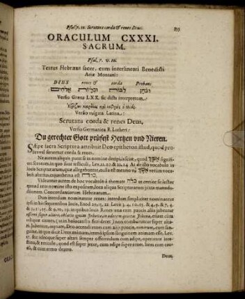 Oraculum CXXXI. Sacrum. - Oraculum CXL. Sacrum.