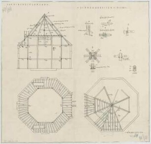 Fischer, Theodor; Planegg bei München (Bayern); Ev. Waldkirche - Grundrisse, Schnitt, Details