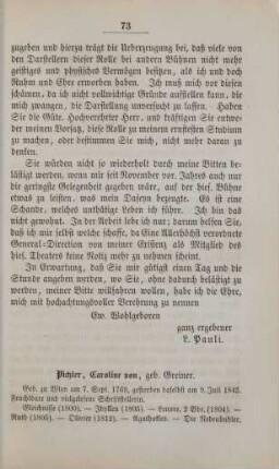 Pichler, Caroline von, geb. Greiner