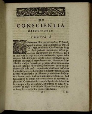 De Conscientia Exercitatio : Thesis I. - XLVI.