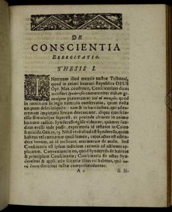 De Conscientia Exercitatio : Thesis I. - XLVI.