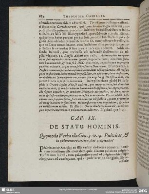 Cap. IX. De Statu Hominis