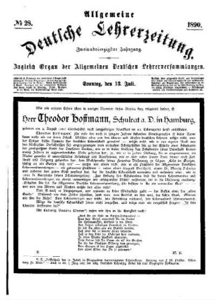 Stenographischer Bericht über die Verhandlungen des (VIII.) Deutschen Lehrertages zu Berlin (Fortsetzung)