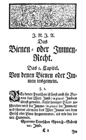 Das Bienen- oder Immen-Recht.