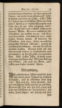 13-23, Der auferstandene Jesus wandelte ...