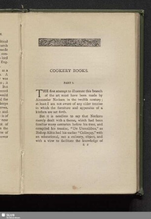 Cookery books. Part I