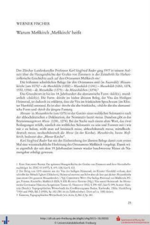 Warum Meßkirch "Meßkirch" heißt