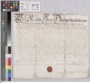 Lengfeld: Die Vormünder der Söhne des verstorbenen Johann Reichard v. Fechenbach, Maria Josepha Elisabetha v. Fechenbach geb. v. Eyb, Damian Anton...