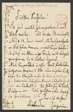 Brief an Antonie Speyer : 13.12.1883