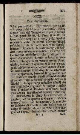 XXXI. Seine Auferstehung. - XL. Arbeiten und Drangsalen des heiligen Paulus.