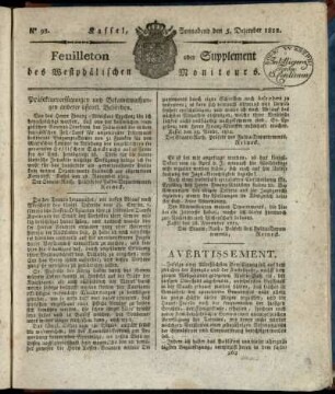 No. 98, Sonnabend den 5. Dezember 1812