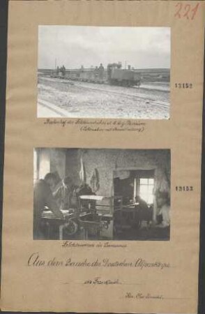 Bahnhof der Feldeisenbahn d. 4. Inf. Division. (Lokomotive mit Benzolheizung)