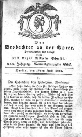 29. Stueck, 18. Juli 1831