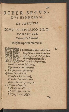Liber Secundus Hymnorum. De Sanctis.