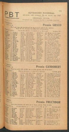 Hipódromo Nacional - Reunión del Sábado 25 de Mayo de 1907 - Programa oficial