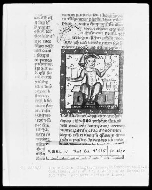 Glossa super Mattheum; Jacobus de Cessolis, de moribus hominum et officiis nobilium super ludo schachorum — Ein Arzt, Folio 107verso