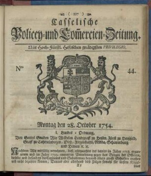 Nro. 44, Montag den 28. October 1754