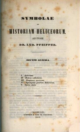 Symbolae ad historiam heliceorum, 2