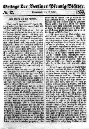 Beilage: No. 12, Sonnabend, den 19. März