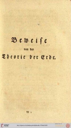 Beweise von der Theorie der Erde