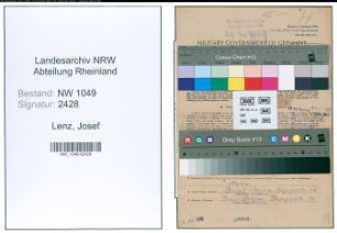 Entnazifizierung Josef Lenz , geb. 03.11.1908 (Zugfuehrer)