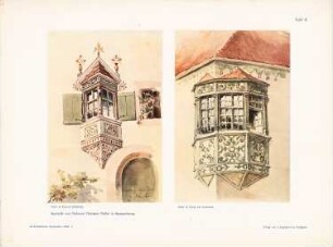 Erker, Kortsch / Erker, Thaur: Perspektivische Ansichten (aus: Architekt. Rundschau, hrsg.v. Eisenlohr & Weigle, 1908)