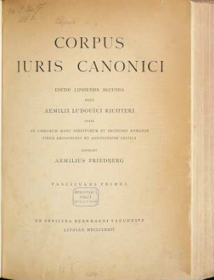 Corpus iuris canonici, 1. Decretum magistri Gratiani