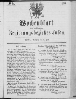 No. 51., Ausgabe vom 24. Juni 1868