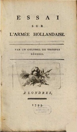 Essai Sur L'Armée Hollandaise