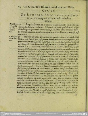 Cap. IX. De Remedio Adiciscendae Possessionis, quod datur ex officio iudicis nobili