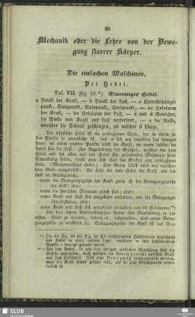 Mechanik oder die Lehre von der Bewegung starrer Körper