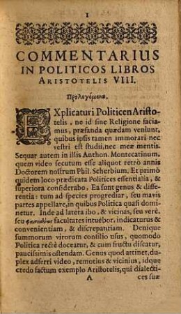 Michaelis Piccarti Franci Professoris Norici In Politicos Libros Aristotelis Commentarius