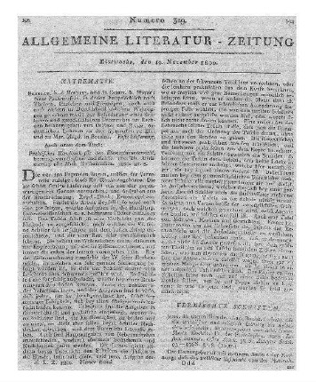 Neues Taschenbuch der geselligen Freude gewidmet. Leipzig, Riga: Müller 1798
