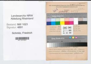 Entnazifizierung Friedrich Schmitz , geb. 08.10.1901 (Verw.Angest.)