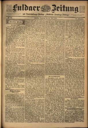 Zweite Ausgabe vom Samstag, den 25. Juni 1898.