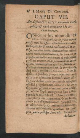 Caput VII. An distincto inter ... hic locum habeat.