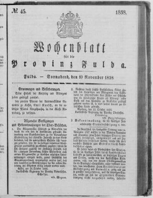 Nr. 45, Ausgabe vom 10. November 1838