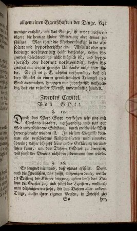 Zweytes Capitel. Von Gott.