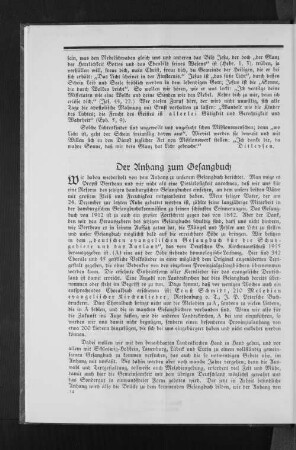Der Anhang zum Gesangbuch